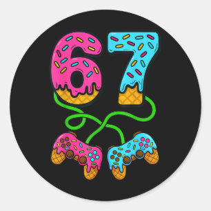 Sticker Rond 67 Glace Dégoulinante Mème Joueur Six Sept Générat