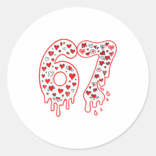 Sticker Rond 67 Glace Dégoulinante Mème Six Sept Gen Alpha Vale