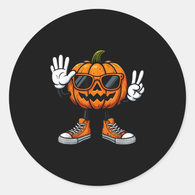 Sticker Rond 67 Halloween Citrouille Funny Brainrot mème enfant (Devant)