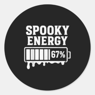 Sticker Rond 67 Halloween Éffrayante énergie Brainrot Mème Six 