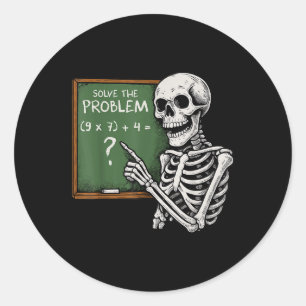 Sticker Rond 67 Halloween Math Drôle Six Sept Mème Brainrot Crâ