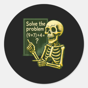 Sticker Rond 67 Halloween Math Drôle Six Sept Meme Brainrot Squ