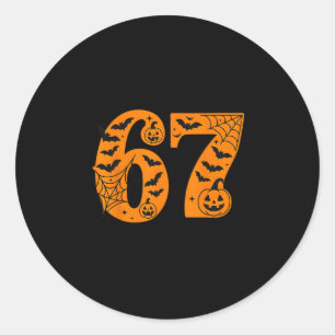 Sticker Rond 67 Halloween Six Seven Brainrot Mème Garçons Enfan