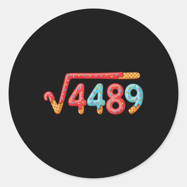 Sticker Rond 67 Ice Cream Drip Meme Square Root 4489  (Devant)