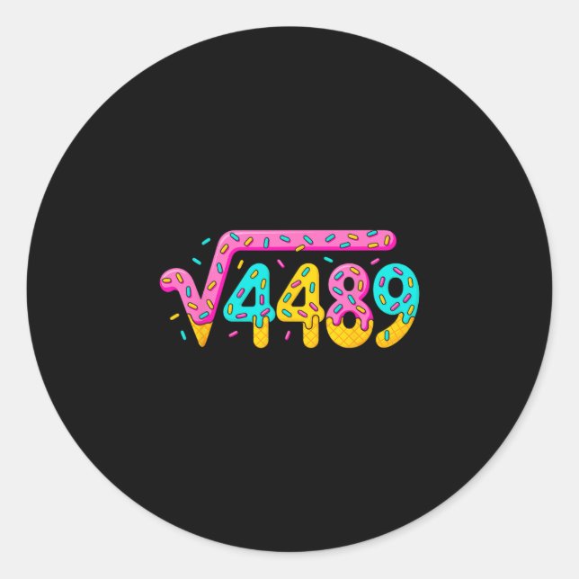 Sticker Rond 67 Ice Cream Drip Meme Square Root 4489 Slang Math (Devant)