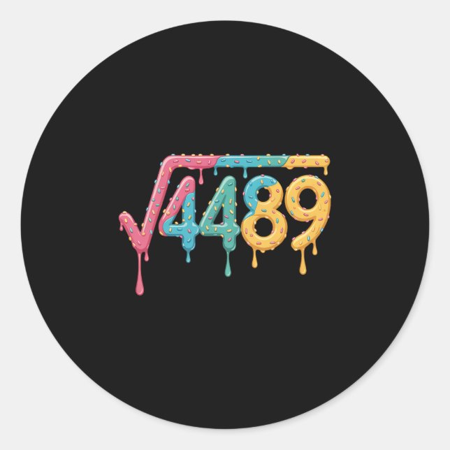Sticker Rond 67 Ice Cream Drip Meme Square Root 4489 Slang Math (Devant)