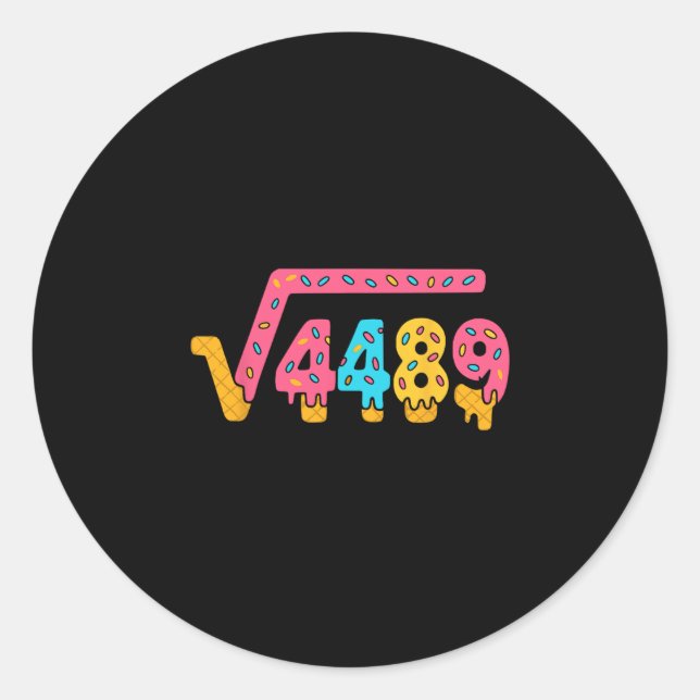 Sticker Rond 67 Ice Cream Meme Square Root 4489 Slang Math Teac (Devant)