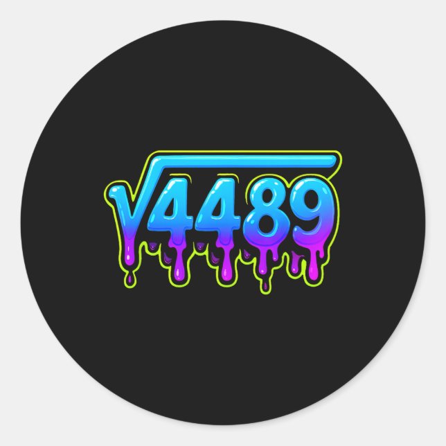 Sticker Rond 67 Ice Meme Square Root 4489 Slang Math Teacher  (Devant)