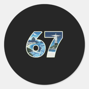 Sticker Rond 67 illustrations de monuments de Rio