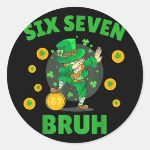 Sticker Rond 67 jour de la saint patrick six sept enfants garço