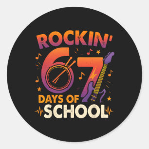 Sticker Rond 67 Jours D'école Qui Déconnent Six Sept Prof Élève