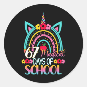 Sticker Rond 67 Jours Magiques De Mémoire D'école Drôle D'étudi