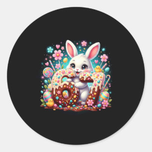 Sticker Rond 67 Lapin Six Sept 6 7 Jour de Pâques Enfants