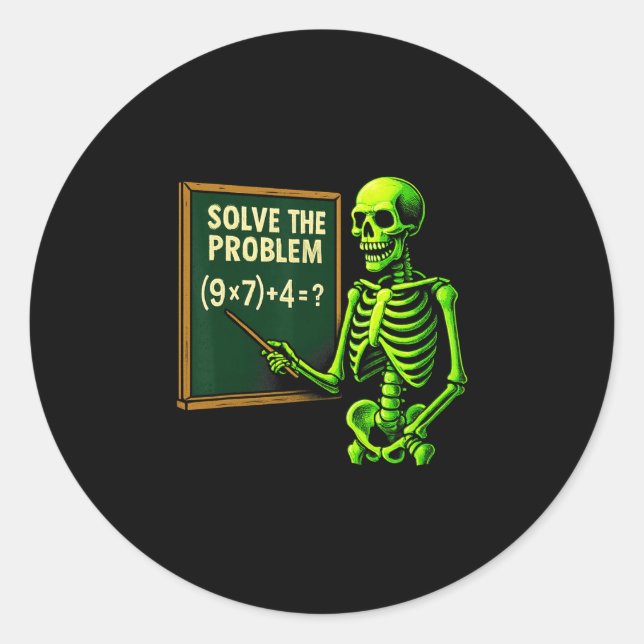 Sticker Rond 67 Math Halloween squelette Meme pour enseignants  (Devant)