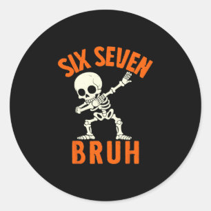 Sticker Rond 67 Meme 6 7 Halloween Dabbing Six Sept Drôle