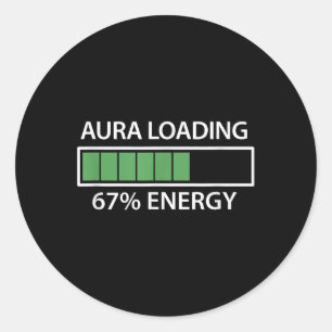 Sticker Rond 67 Mème Aura de chargement de la Gen Alpha