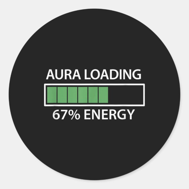 Sticker Rond 67 Mème Aura de chargement de la Gen Alpha (Devant)