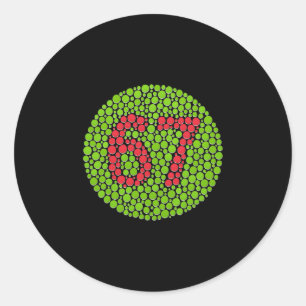 Sticker Rond 67 Mème Caché Tendance Gen Z Alpha Six Sept 6 7 