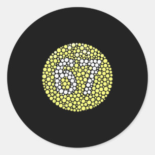 Sticker Rond 67 Mème Caché Tendance Gen Z Alpha Six Sept 6 7