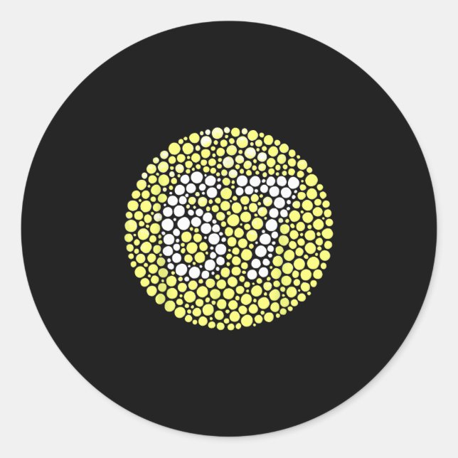 Sticker Rond 67 Mème Caché Tendance Gen Z Alpha Six Sept 6 7  (Devant)