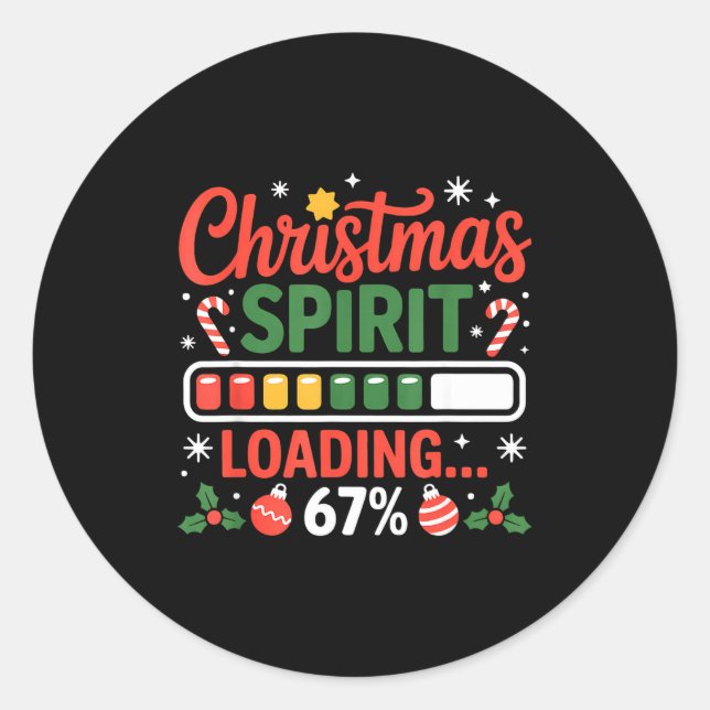 Sticker Rond 67 Meme Christmas Srit Loading 67% Six Seven For K (Devant)