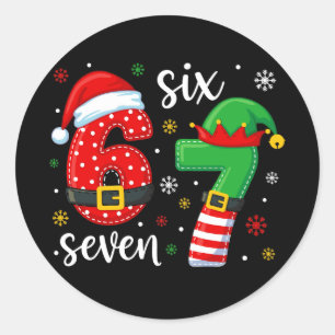 Sticker Rond 67 Meme de Noël