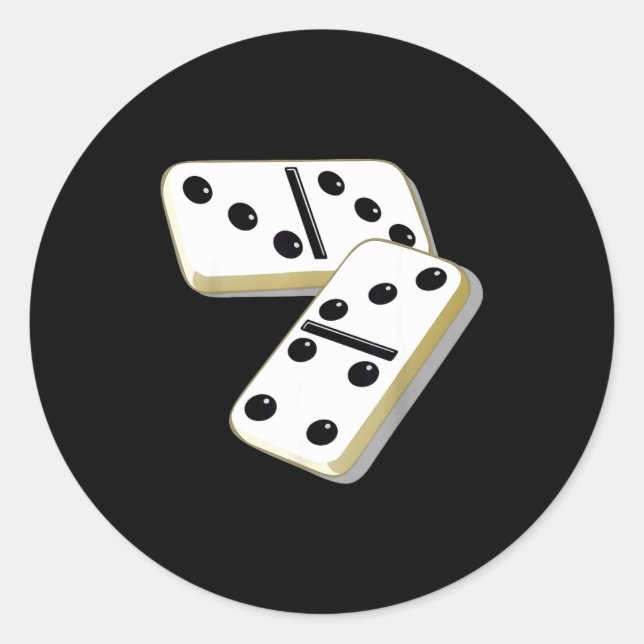 Sticker Rond 67 Meme Dominoes Funny Six Seven Domino 6 7 Gen Al (Devant)