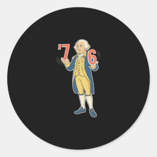 Sticker Rond 67 Mème drôle de George Washington Six Sept Généra