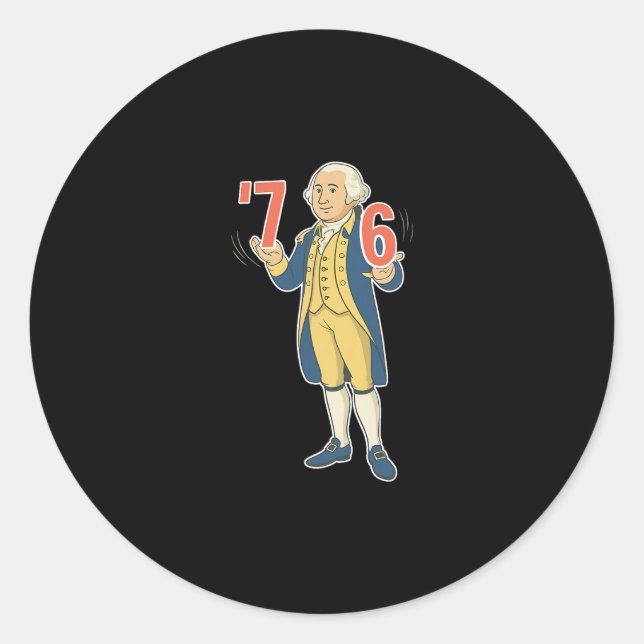 Sticker Rond 67 Mème drôle de George Washington Six Sept Généra (Devant)