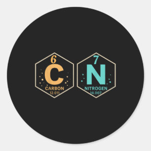 Sticker Rond 67 Meme Drôle Professeur Science Tableau Périodiqu