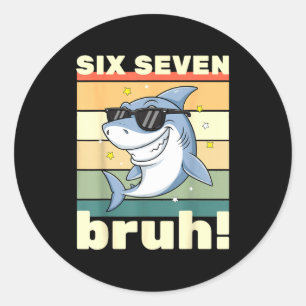 Sticker Rond 67 Meme Drôle Six Sept Bruh 6-7 Meme Enfants Garço
