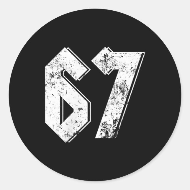Sticker Rond 67 Meme Drôle Six Sept Meme 6 7  (Devant)