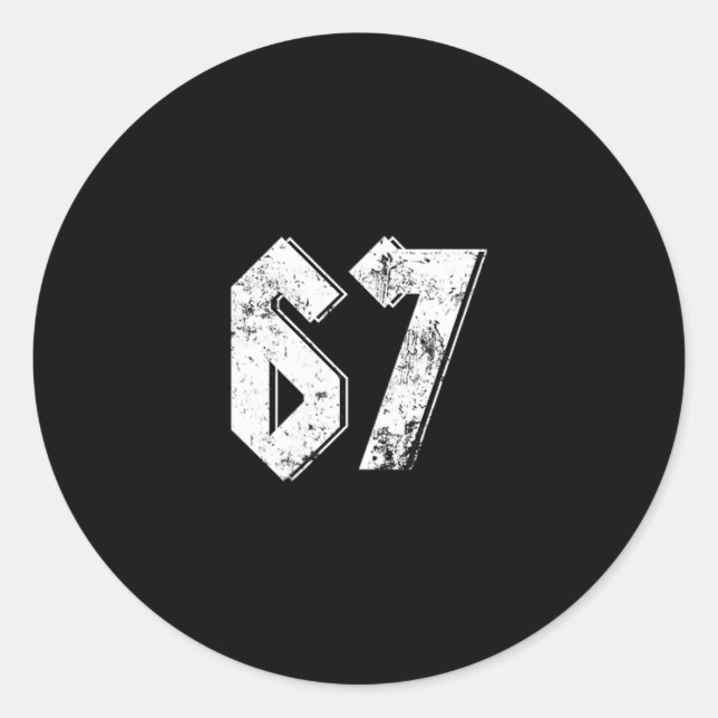 Sticker Rond 67 Meme Drôle Six Sept Meme 6 7  (Devant)