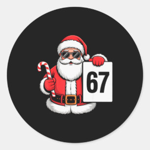 Sticker Rond 67 Mème Drôle Six Sept Noël Pour Hommes Femmes Ki