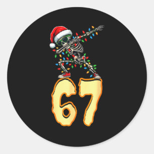 Sticker Rond 67 Meme Halloween 6 7 Nombres Six Sept Drôle Enfan