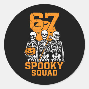 Sticker Rond 67 Meme Halloween 6 7 Nombres Six Sept Enfants Squ