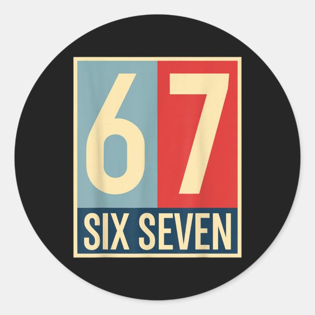 Sticker Rond 67 Meme Hope Poster Style  (Devant)