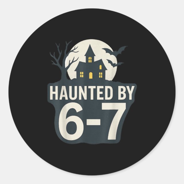 Sticker Rond 67 Meme Maison Halloween Effrayant - Six Seven Gen (Devant)