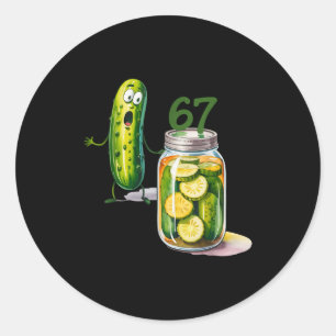 Sticker Rond 67 Meme Pickle Surprise Une Bouteille De Pickles T
