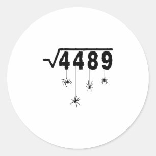 Sticker Rond 67 Meme Prof de maths 6 7 Halloween Araignées Carr