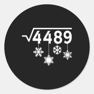 Sticker Rond 67 Meme Prof de Maths Noël Flocons Carré R
