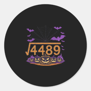 Sticker Rond 67 Meme Racine carrée 4489 Argot Math Halloween Co