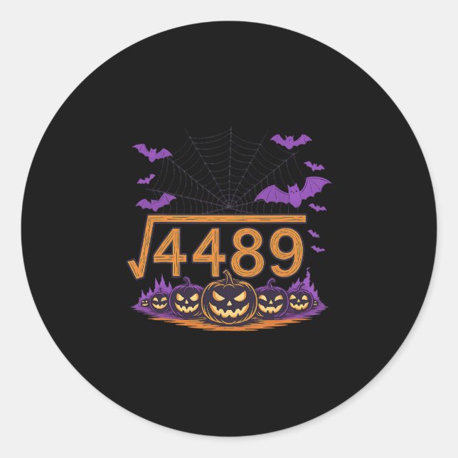 Sticker Rond 67 Meme Racine carrée 4489 Argot Math Halloween Co (Devant)