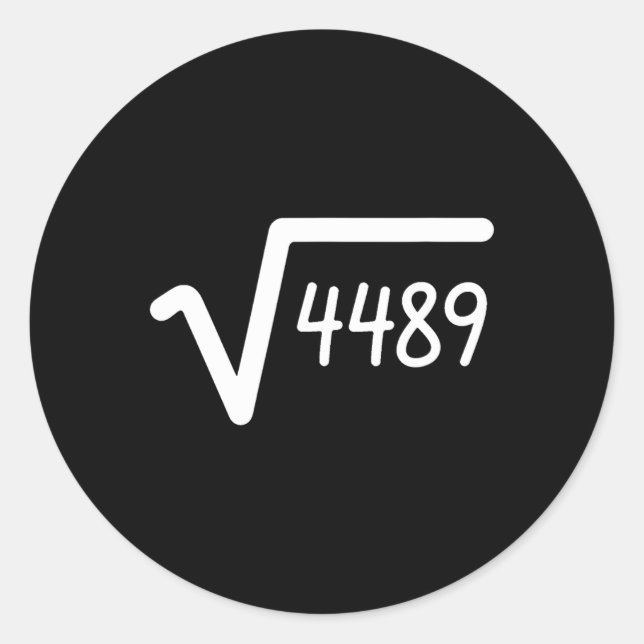 Sticker Rond 67 Meme Racine Carrée De 4489 Six Sept  (Devant)