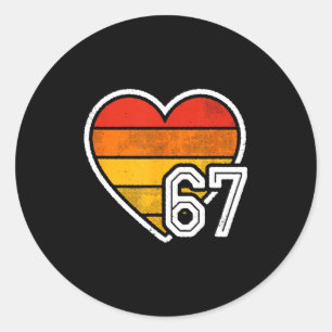 Sticker Rond 67 Meme Saint-Valentin Cœur Six Sept 6 7 6_7 6-7