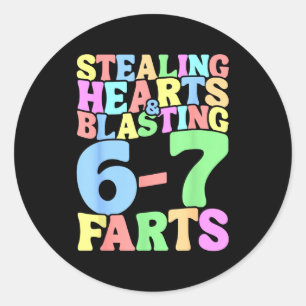 Sticker Rond 67 Meme Saint-Valentin Six Sept 6-7 Drôle Volant