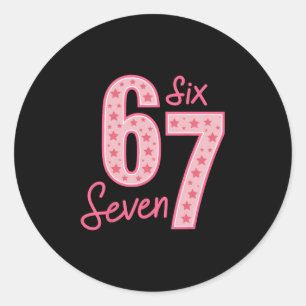 Sticker Rond 67 Meme Six Seven