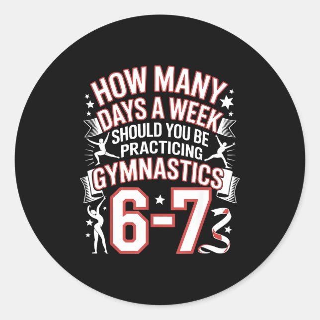 Sticker Rond 67 Meme Six Seven Funny How Many Days Gymnastics  (Devant)