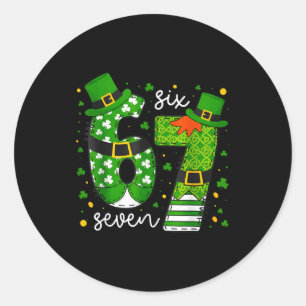 Sticker Rond 67 Meme Six Seven Pour Enfants Garçons Filles St P