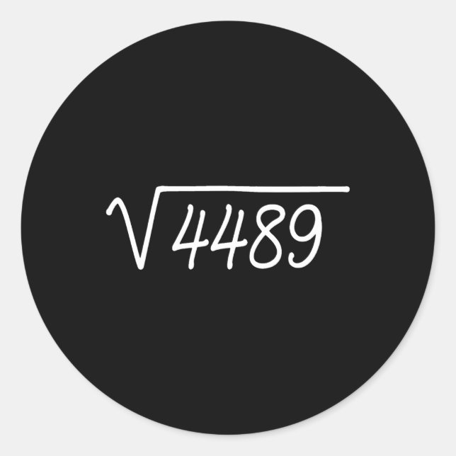 Sticker Rond 67 Meme Square Root 4489  (Devant)
